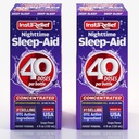 Nighttime unilääke neste, 50 mg Difenhydramiini HCl, Twin Value Pack (80 annosta), Grape Flavor, Putoaa Nukkua nopeasti ja pysyä pitkään