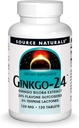 Source Naturals Ginkgo-24 - Ginkgo Biloba Extract 120 mg tukee mielentila - 120 tablettia