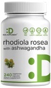 DEAL-Liite Rhodiola Rosea Ashwagandha, 240 Kasviskapselia Max Strength 10:1 juuriuute Adaptogeeniset lisäravinteet rentoutumista, energiaa, & aivojen terveyttä * .