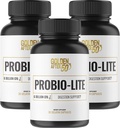 Golden After 50 Probio-Lite - for Gut Health and Digestion Support - Probiootit miehille ja naisille - 3 pullot - Probiootit satunnainen närästys, kaasu, ruoansulatushäiriöt