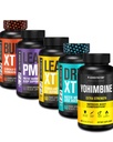Jacked Factory Thermogenic Fat Burner Weight Loss Supplement - Burn-XT Thermogenic and Lean PM Nighttime Weight Loss Unece Aid - Lean-XT Comfeine-free Fat Burner, Yohimbine Capsules, Dry XT Diuretic
