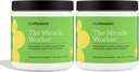 Miracle Worker Magnesium Powder Supplement: Vähentää stressiä ja parantaa unen laatua ja säännöllisyyttä samalla helpottaessa lihaskramppeja, mansikka maku, 60 tarjoilua Yhteensä, 2 pakkaus