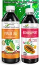Papaya Leaf Extract Bundle - Ruoansulatus-ja verituki Combo, 2 yksikköä, 12oz ja 16oz Non GMO - Herbal Goodness