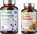 Biophix B-3 Nikotinamidi 500 mg 180 Vcaps - vapaa C-1000 30 tablettia - Nikotinic Amide Niacin luonnollinen flush-vapaa vitamiini Formula - tukee ihon solujen terveys