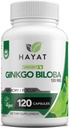 HAYAT-vitamiinit Vegan Ginkgo Biloba - Extra Strength 500 MG per palvelin, tukee aivojen toiminta & muistin tuki, Certified Halal, 120 kapselia, valmistettu Yhdysvalloissa