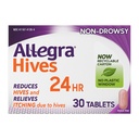 Allegra Hives Antihistamiini 24 tunnin tabletit, ei-huokoinen pesän reduction ja pesän kutina, 180 mg Fexofenadiini HCI, 30- Count