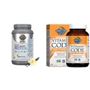 Puutarha Life Organic Vegan Sport Protein Powder, Vanilja, 30g - Probiootit, BCAAs Post Treout Recovery 19 Servings + Raw Vitamiini koodi C, 120 Veg kapselit