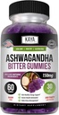 Kaya Naturals Ashwagandha Bitter Gummies - Natural Stress Relief, Boost Energy & Mental Clarity, Ei-GMO, Gluteenittomat, purukumit - 60 Count