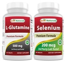 Best Naturals L-glutamiini 500 mg & Selenium 200 mikrog
