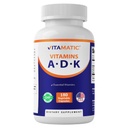 Vitamaattinen ADK-vitamiinilisä, 180 Veg-kapselia, korkeatehoiset A-, D3-, K2-vitamiinit luunterveyteen, kalsiumin imeytymiseen, ei-GMO:t, Gluteenittomat