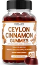 Ceylon Cinnamon Gummies (60 kreivi) Apple Siideri Viinietikka Kaneli, Kurkuma, Berberiini & Ginseng for Digestion Yleinen hyvinvointi tuki - Ceylon täydentää - Vegan Safe & USA Made