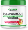 Pre Treenout Powder with Beta Alanine, Creatiini Monohydraatti, BCAA, L Citrulline, L Arginine ja kofeiini - Mansikka sitruunamehu - 25 tarjoilua
