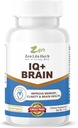 ZEN LIFE HERB IQ+ Aivot - Kofeiiniton, kliinisesti testattu Focus, Keskittyminen, Muisti & Energia, Natural Plant-Based Herbal Supplement, Ei lisätty vitamiineja / Mineraaleja / Mushroom / Sokeri (30 Softgels)