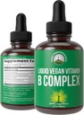 B Complex Liquid Drops Vegan Supplement. Paras 5 B-vitamiinia B3 Niacin, B6, B7 Biotiini, B9 Folaatti, Methylcobalamiini B12. B-komplex hiukset, ihon kynnet, energia. Aikuisille, miehille, naisille