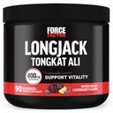 Force Factor Longjack Tongkat Ali Gummies, Tongkat Ali miehille tukemaan mies elinvoimaa ja ajaa, 400mg Tongkat Ali BioPerine, Mixed Berry Lemonade, 90 Gummies