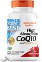 Doctor's Best High Imeytyminen CoQ10 BioPerine, Heart Health & Energy Production, Luonnollisesti Fermented, Ei-GMO, Vegan, Gluteeniton, 600 mg, 60 Kasviskapselit