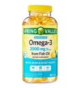 Spring Valley Omega-3 alkaen Fish Oil Maximum Care Softgels, 2000mg, 180