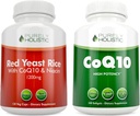 Puhdasta punaista riisiä 1200mg & Niacin + CoQ10 100mg - 120 kapselia & 240 Softgels Bundle - valmistettu Yhdysvalloissa