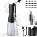 Korvavahan poiston puhdistuspakkaus - PANKKIKY Electric Ear Cleaner 7 kpl korvan poimia & 16 Korvankorvikset ja 3 Siivoustilat, vesivoimalla kastelupakkaus aikuisille ja lapsille, turvallinen ja tehokas