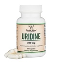 Uridiini Monofosfaatti - Kolmannen osapuolen testattu (Choline Enhancer, Aloittelija Nootrooppinen) (300 mg, 60 kapselia) Synergia Alpha GPC Koliini aivojen terveyttä ja muistia Double Wood