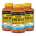 MASON NATURAL Super Energy, Valmistettu Guarana, Panax Ginseng & Kuola Nut Optimal Performance & Energy, 90 päivän toimitus, 60 tablettia (paketti 3)