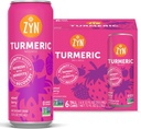 Zyn Turmeric Wellness Drink 6 (Pack), Mixed Berry Flavored Turkumic Curcumin Drink with Black Pepper, Ei lisättyä sokeria, Low Carb & Low Calorie Drink, puhdas vaihtoehto