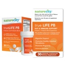 NatureCity True-Life-PB hylly Stable Blend Prebiootit ja probiootit naisille ja miehille - Ruoansulatus Gut Health täydentää naisten ja miesten - Dairy Free - (30 kasviskapselit)