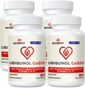 Ubiquinol CoQ10-600mg-Softgel, Coq10-ubikinolin aktiivinen muoto E-vitamiinin ja Omega 3, 6, 9-vitamiinin kanssa, suuri absorptio-Coenzyme-Q10, voimakas antioksidantti energiantuotantoon, 240