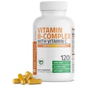 Bronson-vitamiini B Complex C-vitamiini - Immunoterveys, energiatuki & Hermosto tuki - ei-GMO, 120 kasvissyöjä kapselit