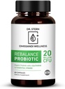 BIO- ESSENTIALS, Rebalance Probiotic Supplement - Dr. Ian Stern Formulated - for Superior Digestion & Immuniteetti W/ Organic Prebiotic & L-Glutamiini - 20 miljardia PMY - 60 kapselia