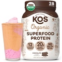 KOS Vegan Protein Powder Erytritol Free, Chocolate - Organic Pea Protein Blend, Plant Based Superfood Rich vitamiineja & Minerals - Keto, Dairy Free - Aterian korvaaminen naisten & miesten, 28 Tarjoukset