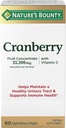 Nature's Bounty Cranberry Dietary Supplement, Tukee virtsateiden ja immuuniterveyden, Softgels, 25,200 Mg, 60 Ct