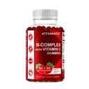 Vitamiini B-vitamiini Complex Gummies C-vitamiinin ja inositolin - luonnollinen mansikka maku - 60 Gummies (1 pullo)