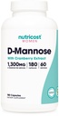 Nutricost D-Mannose karpalouute naisille 1300mg 180 kapselia