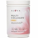 Alaya Multi Collagen Powder - tyyppi I, II, III, V, X Hydrolysed Collagen Peptides Protein Powder Supplement MSM + GC (Vanilla)