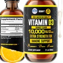 HERBIFY-vitamiini D3 10000 IU - Valmistettu Yhdysvalloissa Nestemäinen D-vitamiini D Drops - Bone Strength ja Immuuneja täydentää - Auringonpaistekorvaus - D3-vitamiini luun ja hampaiden täydentää - 2 Oz