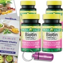 Valitse Bundle Spring Valley Biotin Softgels 1000mcg Ravintolisä hiukset ihon kynsien terveys 150 Ct 4 pk (600 yhteensä) + vitamiini opas & pilleri säiliö (6 tuotetta)!