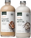 Luonnollinen voima Kermainen vanilja + kermainen karamelli MCT öljy Bundle ... Gluteeniton, ei-muuntogeeninen, emulgoitu maku MCT Organic Coconuts Keto, Paleo ja Vegan 2x 16 Ounce lasipullot