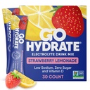 GoHydrate Low Sodium Electrolytes Powder Packets Sugar Free - Instant Hydration Daily Drink Mix - Zero Sugar Water Flavor Packet Singles D-vitamiini - (Strawberry sitruunaa, 30 pakkausta)