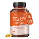 Omega 3 Fish Oil 2000mg. Fish Oil Omega 3 Lisäravinteet Tuki Heart Health, Aivotoiminta ja Kardiovaskulaarijärjestelmä - Ei-GMO, Gluteenittomat & Keto-Ystävä - 60 Tarjoilut, 120 Softgels