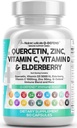 Q Defend Quercetin täydennysosa Sinkki C-vitamiini D Elderberry Turmeric Musta Pippuri Valkosipuli Inkivääri meri Moss Lysine Sting Nettle Reishi Mushroom Immuuni tuki 60 kapselia Clean Nutra