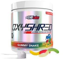EHP Labs OxyShred Pre Treenout Powder - Preworkout Powder with L Glutamiini & Acetyl L Carnitine, Energy Boost Drink - Gummy Snake, 60 tarjoilua