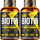 PURE TUTKIMUS Biotin & Collagen 60,000 mcg hiusten kasvua nesteenä tippa, tukee: vahvat kynnet, hehkuva iho, terve hiusten kasvu, enemmän imeytymistä kuin kapselit ja pillerit (4Fl Oz)