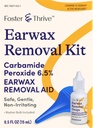 Foster & Thrive Earwax Removal Kit, Softens & Loosens Ylimäärä Korvavaha, turvallinen, hellä ja ei-ärsyttävä, Karbamidi Peroksidi 6,5%, sisältää tihkuja ja korvaruiskun, 0,5 Oz