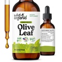 Wild & Organic Olive Leaf Extract Liquid Drops - Antioksidantti & Immuuni tuki - Oleuropein Olive Leaf Supplement - Vegaani, sokeri & alkoholiton Drops - 2 fl oz