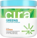 Cira Daily Greens - Luonnollisesti makeutettu, Organic Spirulina Superfood Powder Premium, Antioksidantti-Rich ainesosat debloating, Digestio, & Energia - Mango, 30 Tarjoilut