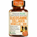 Glukosamiini Chondroitin MSM hydrolysoitu Collagen Peptides - Joint Support Supplement with Quercetin, bromelain & Boswellia Extract - Kollageeni pillereitä hiukset ihon kynnet - FSA Oikeutettu 120 Caps