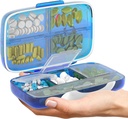 Pilleri Organizer Ilmatiiviisti pilleri laatikko Suuri pilleri Jakaja Etusivu Matka täydentää Holdder Kannettava Vitamiini Sorter Jumbo Koko 8 Osasto Ilmatiiviisti Vitamiini Container Päivittäinen lääke matka Essentials
