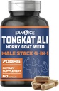 Tongkat Ali Supplement for Vitality-Tongkat Ali Extract Horny Goat Weed, Oryzanol & Calostrum for Men, Mies Supplement Horny Goat Weed Capsules for Hormone, Energy, Strength(60 kapselia)