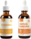 Rejuvica Health Active Rhodiola + Active Ashwagandha - Tuki energia + stressi - Nesteen toimitus parempaan imeytymiseen - Rhodiola juuri & Ashwagandha juuri